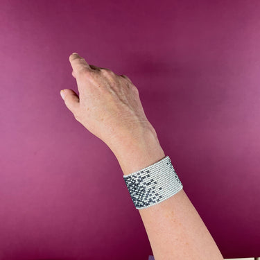 Brazalete Telar Plata Grueso Difuminado Acerina